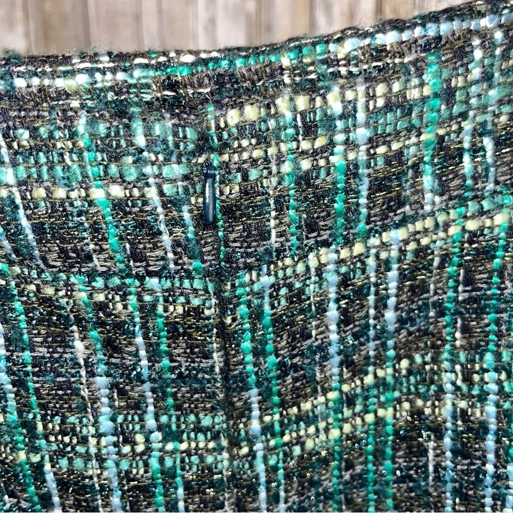 Ann Taylor Green Tweed Wool Blend Pencil Skirt - Picture 4 of 5